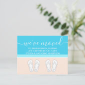 Moderner Strand und Niedliche Flip Flops - Neue Ad Ankündigungspostkarte (Stehend Vorderseite)