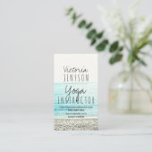 Moderner Strandphotographie-Yogalehrer Visitenkarte (Stehend Vorderseite)