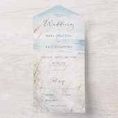 Moderner Strandstrand Strandbad Kein Abendessen All In One Einladung (Innen Boden)