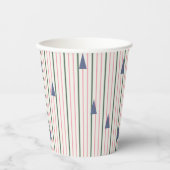 Moderner Streifen des Mitteljahrs Pappbecher (Vorderseite)