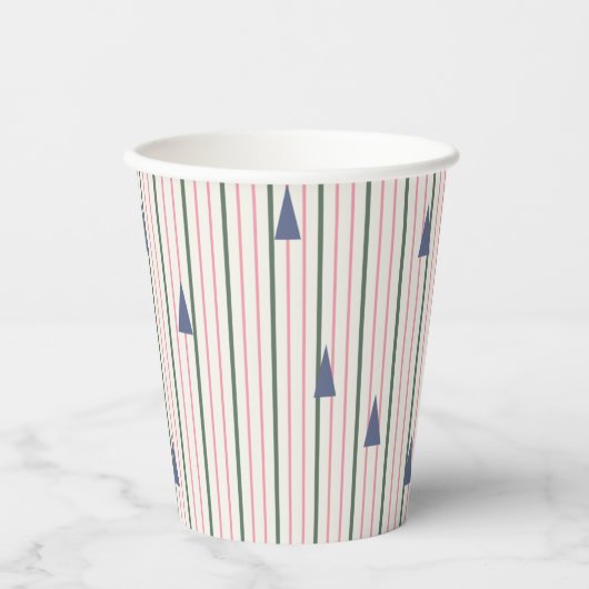 Moderner Streifen des Mitteljahrs Pappbecher (Vorderseite)