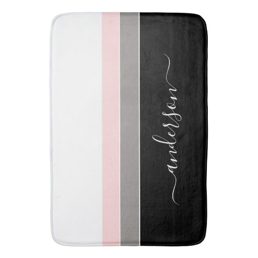 Moderner Streifen - Farbblock personalisieren Badematte (Vorderseite Vertikal)