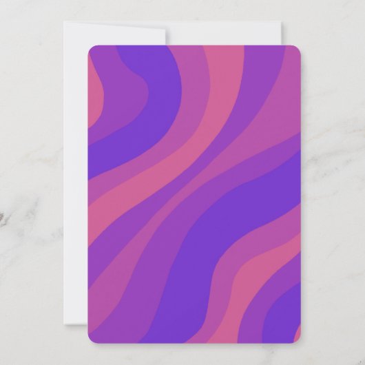 Moderner Streifen Groovy Lila Custom Bar Bat Mitzv Einladung (Rückseite)