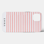 Moderner Streifen | Korallenrosa Graue skandinavis Case-Mate iPhone Hülle (Rückseite (Horizontal))