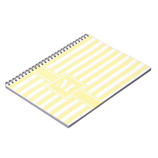 Moderner Streifen mit Monogramm Notizblock (Linke Seite)