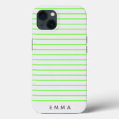 Moderner Streifen | Neon Lime Green Funky Trendnam Case-Mate iPhone Hülle (Rückseite)