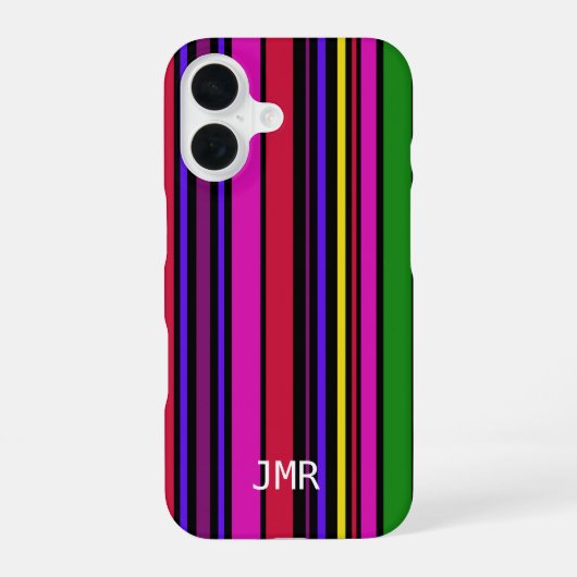 Moderner Strichcode-Designer für mehrere Farben iPhone 16 Hülle (Rückseite)