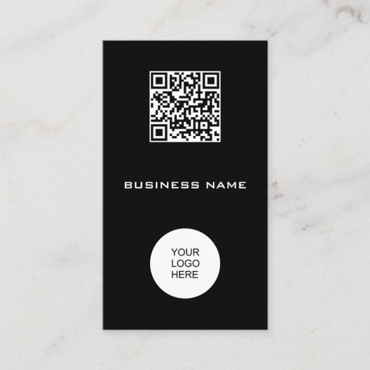 Moderner Strichcode für vertikale Vorlagen QR-Code Visitenkarte (Vorderseite)