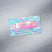 Moderner Strick, Pinselstrich, goldfarbener Rahmen Magnetische Visitenkarte (Beispiel)