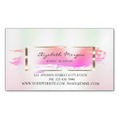 Moderner Strick, Pinselstrich, vergoldeter Rahmen Magnetische Visitenkarte (Vorderseite)