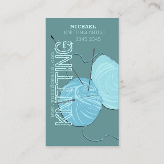 Moderner strickender Handwerks-Künstler Visitenkarte (Vorderseite)
