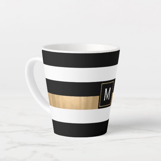 Moderner Strip Mit Monogramm Milchtasse (Linke Ecke)