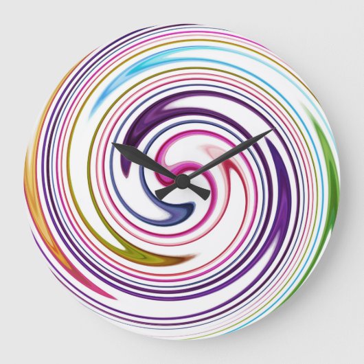 Moderner Strudel-abstrakte Kunst #2 Große Wanduhr (Vorderseite)