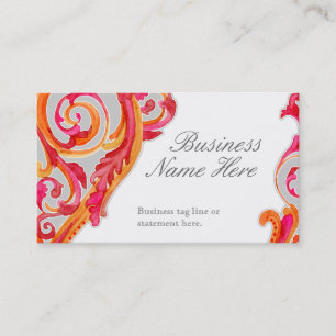 Moderner Strudel blühen Herz-Mandarine-heißes Ro Visitenkarte