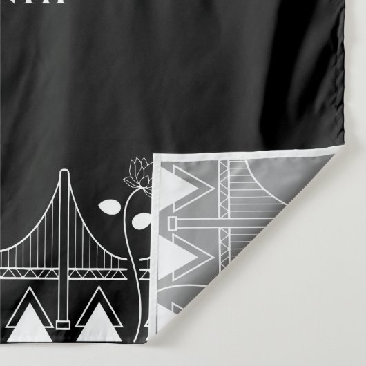 Moderner struktureller AAPI-Erbe-Tischläufer Wandteppich (Detail)
