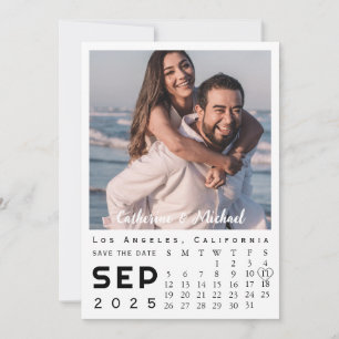Moderner, stylischer Foto Date Calendar Save The Date