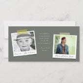 Moderner, stylischer Graue Streifen Foto Abschluss Dankeskarte (Rückseite)