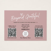 Moderner, stylischer Kalligraphie QR Code danke Ih (Vorderseite)