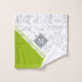 Moderner, stylischer monogram-grauer Marmor Badhandtuch Set (Waschlappen)