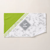 Moderner, stylischer monogram-grauer Marmor Badhandtuch Set (Handtuch)