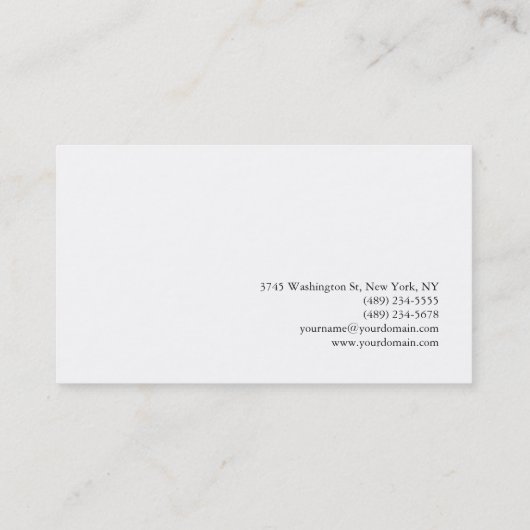 Moderner, stylischer Monogram, grauer weißer Frise Visitenkarte (Rückseite)