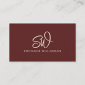 Moderner, stylischer Monogram QR Code Minimal Bric Visitenkarte (Vorderseite)