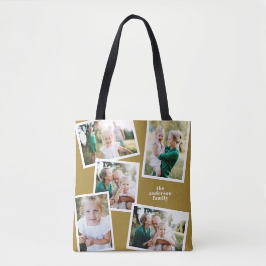 Moderner, stylischer Multi-Foto Senf Tasche (Vorderseite)