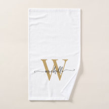 Moderner, stylischer Script White Gold Monogram Na
