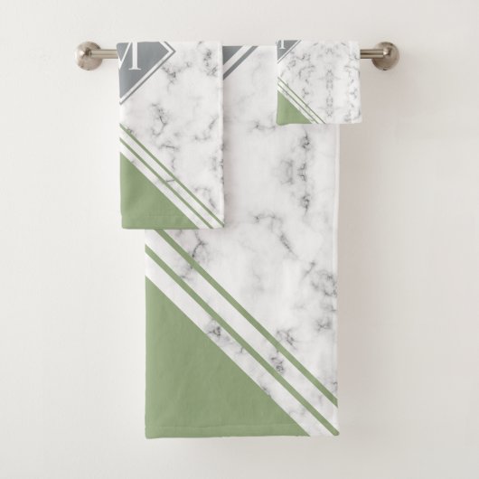 Moderner, stylischer, silbriger, grauer Marmor Badhandtuch Set (Insitu)