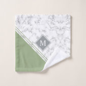 Moderner, stylischer, silbriger, grauer Marmor Badhandtuch Set (Waschlappen)