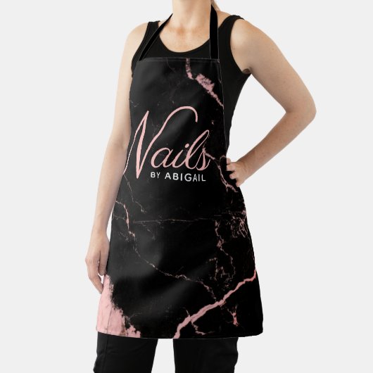 Moderner Stylist aus rosa und schwarzem Marmor Schürze (InSitu)