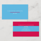 Moderner Stylist Farbblock Rosa Blau Visitenkarte (Vorne/Hinten)