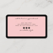 Moderner Stylist in Rosa Visitenkarte (Rückseite)