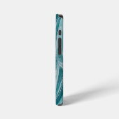 Moderner Stylist mit blauem Marmor und gesprungene iPhone Hülle (Linke Seite)