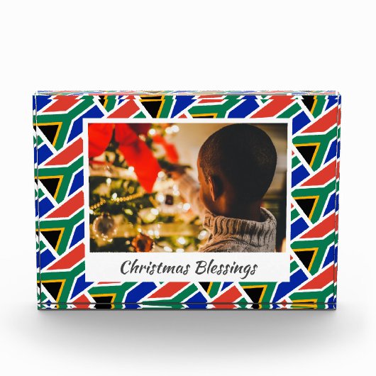 Moderner SÜDAFRIKA FLAG Weihnachtsstopp Fotoblock (Vorderseite)