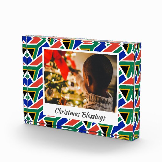 Moderner SÜDAFRIKA FLAG Weihnachtsstopp Fotoblock (Rechts)