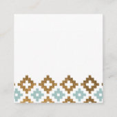 Moderner Südwest Blanket Mint und Gold Glitzer Quadratische Visitenkarte (Rückseite)