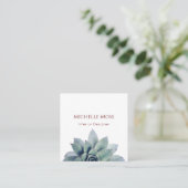 Moderner Sukkulenter QR-Code Botanischer Kaktus Quadratische Visitenkarte (Stehend Vorderseite)