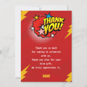 Moderner, Superhero-Geburtstag Dankeskarte (Vorderseite)