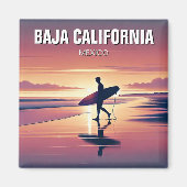 Moderner Surfer Sunset Baja California Magnet (Vorne)