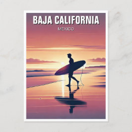 Moderner Surfer Sunset Baja California Postkarte