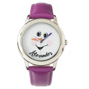 Moderner süßer benutzerdefinierter Schneemann-Gesi Armbanduhr