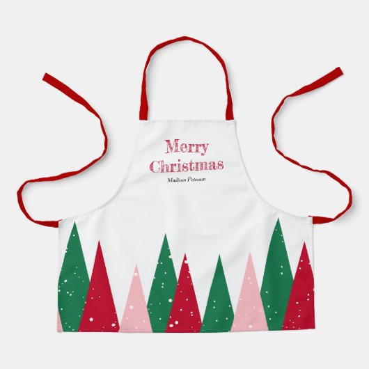 Moderner Süßer Bunter Weihnachtsbaum Kinder Schürze (Vorderseite)