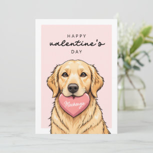 Moderner süßer Hund mit Herz Frohen Valentinstag Karte
