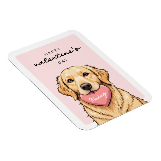 Moderner süßer Hund mit Herz Frohen Valentinstag Magnet (Rechte Seite)