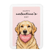Moderner süßer Hund mit Herz Frohen Valentinstag Magnet (Vertikal)