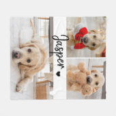 Moderner süßer Hundename Hund 3 Foto Fleecedecke (Vorderseite (Horizontal))