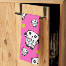 Moderner süßer Kawaii-Panda rosa Herzen