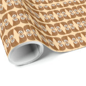Moderner süßer Nördlicher Sägekauz Geschenkpapier (Rolleneckpunkt)