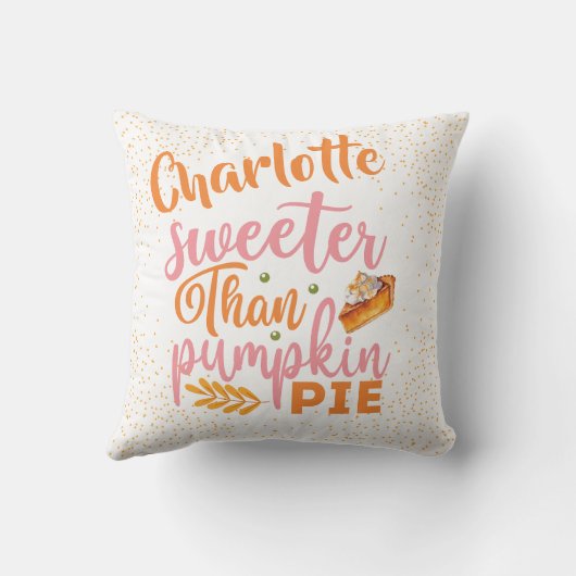 Moderner Sweeter als Pumpkin Pie Fall Erntedank Kissen (Rückseite)
